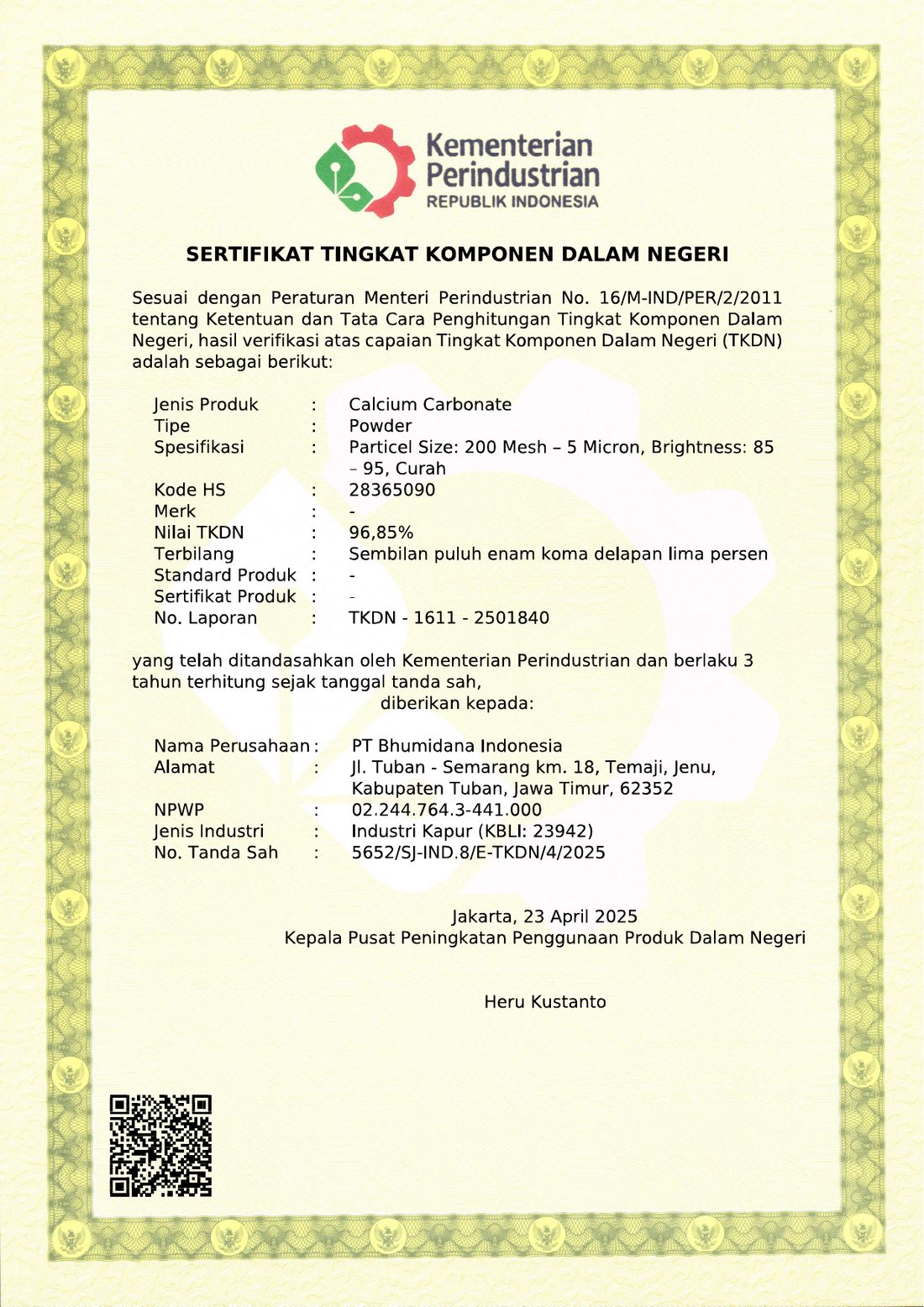 TKDN certificate
