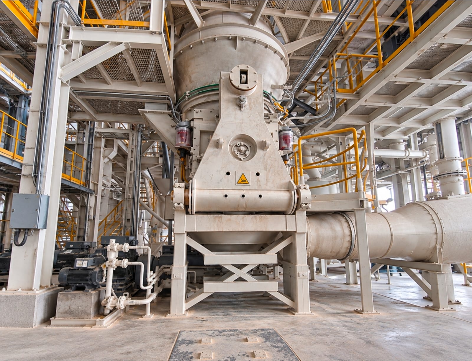 Fine calcium carbonate powder on the production line